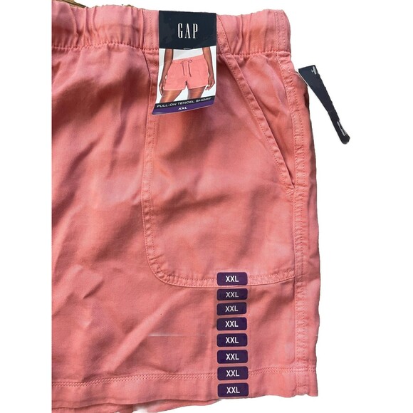 GAP XXL Pink Lyocell Drawstring Shorts NWT | 4" Inseam Casual Chino Style - Picture 5 of 11